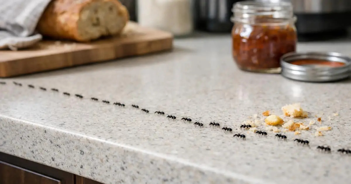 ants on kitchen counter, concept of how to get rid of ants in NJ