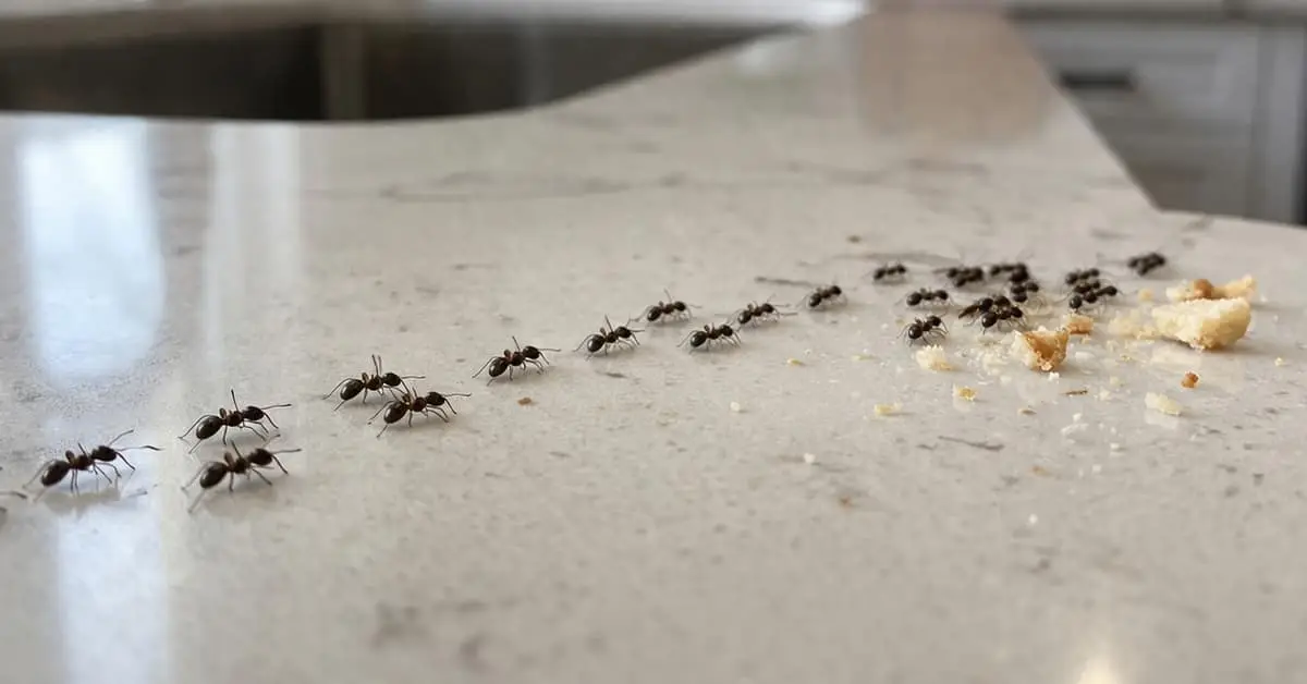 ants keep coming back on kitchen counter with food