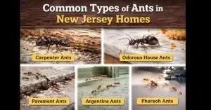infographic of 5 common types of ants in nj homes