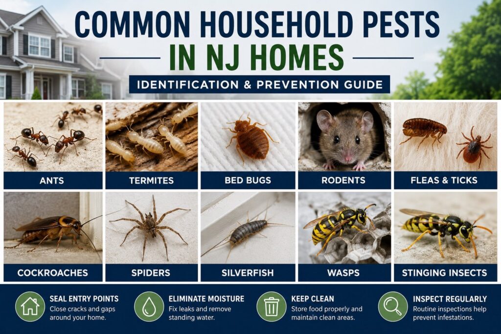 Most Common Household Pests Found in New Jersey Homes 1 infographic, common household pests in NJ homes, identification and prevention guide